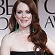 Julianne Moore poses as she arrives at the 69th annual Golden Globe Awards in Beverly Hills