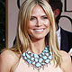 Heidi Klum poses as she arrives at the 69th annual Golden Globe Awards in Beverly Hills, California