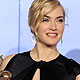 Kate Winslet poses with her award for 'Mildred Pierce' backstage at the 69th annual Golden Globe Awards in Beverly Hills