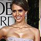 Jessica Alba poses as she arrives at the 69th annual Golden Globe Awards in Beverly Hills