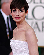 Actress Anne Hathaway of the film 'Les Miserables' at the 70th annual Golden Globe Awards in Beverly Hills