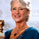 Mirren holds her award at the 64th annual Golden Globe Awards in Beverly Hills