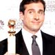 Steve Carell poses with award at the 63rd Annual Golden Globe Awards in Beverly Hills