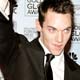 Rhys-Meyers poses with his award for Best Performance in a Motion Picture Made for TV for 'Elvis' a Golden Globe Awards