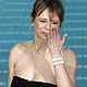 Spanish actress Emma Suarez blows a kiss for photographers upon her arrival at the Spanish Film Academy`s Goya awards