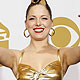 Imelda May poses backstage after performing at the 52nd annual Grammy Awards in Los Angeles