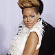 Singer Rihanna arrives on the red carpet at the 52nd annual Grammy Awards in Los Angeles