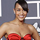 Singer Chantel Chani Christie poses on the red carpet at the 52nd annual Grammy Awards