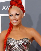 Singer Bonnie McKee arrives at the 55th annual Grammy Awards in Los Angeles, California