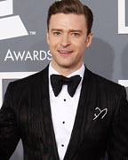 Singer Justin Timberlake arrives at the 55th annual Grammy Awards in Los Angeles, California