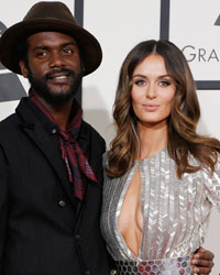 Musician Gary Clarke Jr. and Nicole Trunfio arrive at the 56th annual Grammy Awards in Los Angeles, California