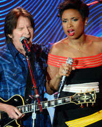 John Fogerty and Jennifer Hudson perform at the Clive Davis Pre-Grammy Gala and Salute to Industry Icons, honoring Universal Music Group Chairman and CEO Lucian Grainge, in Beverly Hills, California