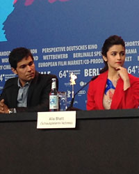 Randeep Hooda, Alia Bhatt and Imtiaz Ali during the Berlin Film Festival photo call and Press conference