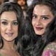 Priety Zinta (L) and Rekha arrive for the International Indian Film Academy awards