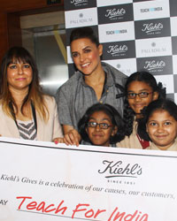 Sandeep Kirpalani and Smira Bakshi and Teach for India children with Neha Dhupia