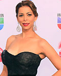 Journalist Lourdes Stephen poses as she arrives at the 13th Latin Grammy Awards in Las Vegas