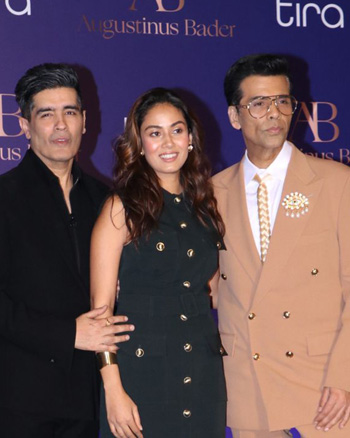 Manish Malhotra, Mira Rajput Kapoor and Karan Johar