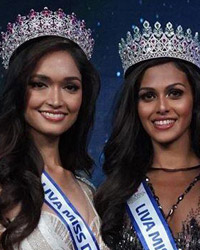 LIVA Miss Diva 2020 Runner-Up Neha Jaiswal, LIVA Miss Diva Universe 2020 Winner Adline Castelino and LIVA Miss Diva Supranational 2020 Aavriti Choudhary