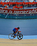 A member of the Cuban track cycling team trains at the Velodrome at the Olympic Park in Stratford, the location of the London 2012 Olympic Games, in east London