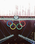 Fireworks explode off London's Tower Bridge to mark the opening ceremony of the London 2012 Olympic Games