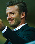 David Beckham with Prince William as they watch the men's preliminary first round Group A soccer match between Britain and UAE at the London 2012 Olympic