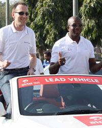 Frank Schloder and Donovan Bailey