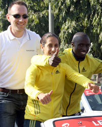 Nadia Ejjafini, Lucy Wangui Kabuu and Donovan Bailey