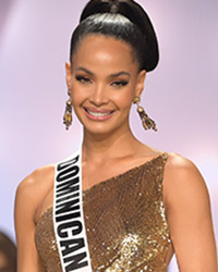 Kimberly Jimenez, Miss Universe Dominican Republic 2020 is announced 4th runner up on stage prior to the crowning moment.