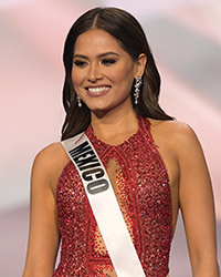 Andrea Meza, Miss Universe Mexico 2020, top 5, taking her final walk on stage prior to the crowning moment.