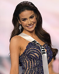 Julia Gama, Miss Universe Brazil 2020, top 5, taking her final walk on stage prior to the crowning moment.