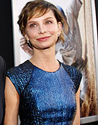 Cast member Harrison Ford and his wife actress Calista Flockhart pose at the premiere of '42' in Hollywood, California