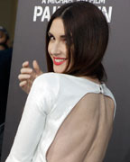 Spanish actress Paz Vega arrives as a guest as she poses at the premiere of the new film 'Pain