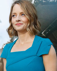 Cast member Jodie Foster poses at the world premiere of 'Elysium' in Los Angeles, California