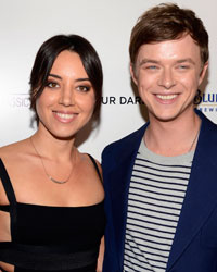 Cast member Dane DeHaan (R) and actress Aubrey Plaza attend the film premiere of 'Kill Your Darlings' in Beverly Hills, California