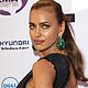 Russian model Irina Shayk poses after the show at the MTV Europe Music Awards show in Belfast