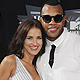 Rapper Flo Rida poses with former Miss Poland Nowakowska at the 2011 MTV Video Music Awards in Los Angeles