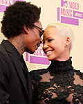 Rapper Wiz Khalifa and fiancee Amber Rose arrive for the 2012 MTV Video Music Awards in Los Angeles