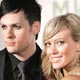 Joel Madden of Good Charlotte poses with his girlfriend, singer and actress Hilary Duff, at the 2005 MTV Video Music awards.