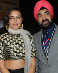 Manish Gandhi with Neha Dhupia  and Shri. Chagan