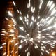 Fireworks explode in front of Strasbourg's cathedral in France