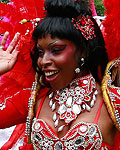 Performers dance at the Notting Hill Carnival in west London