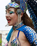 Performers dance at the Notting Hill Carnival in west London