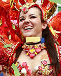 Performers dance at the Notting Hill Carnival in west London