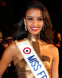 Miss France 2014 Flora Coquerel arrives at the Cannes festival palace to attend the NRJ Music Awards in Cannes