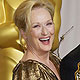 Meryl Streep, Best Actress winner for 'The Iron Lady,' and French actor Jean Dujardin, Best Actor winner for 'The Artist,' pose backstage