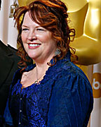 Mark Andrewsand Brenda Chapman pose with their Oscar for best animated feature film for 'Brave' at the 85th Academy Awards in Hollywood, California