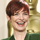 Costume designer Sandy Powell poses with her Oscar at the 77th annual Academy Awards in Hollywood.