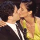 Directors Ross Kauffman and Zana Briski kiss after they won the Oscar for best documentary feature at the 77th Academy Awards.