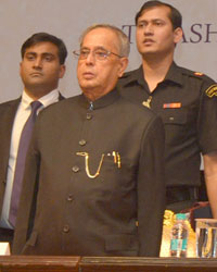 Pranab Mukherjee Receives Encyclopedia of Hinduism