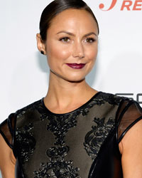 Model and actress Stacy Keibler arrives at The Hollywood Reporter's Emmy party in West Hollywood, California